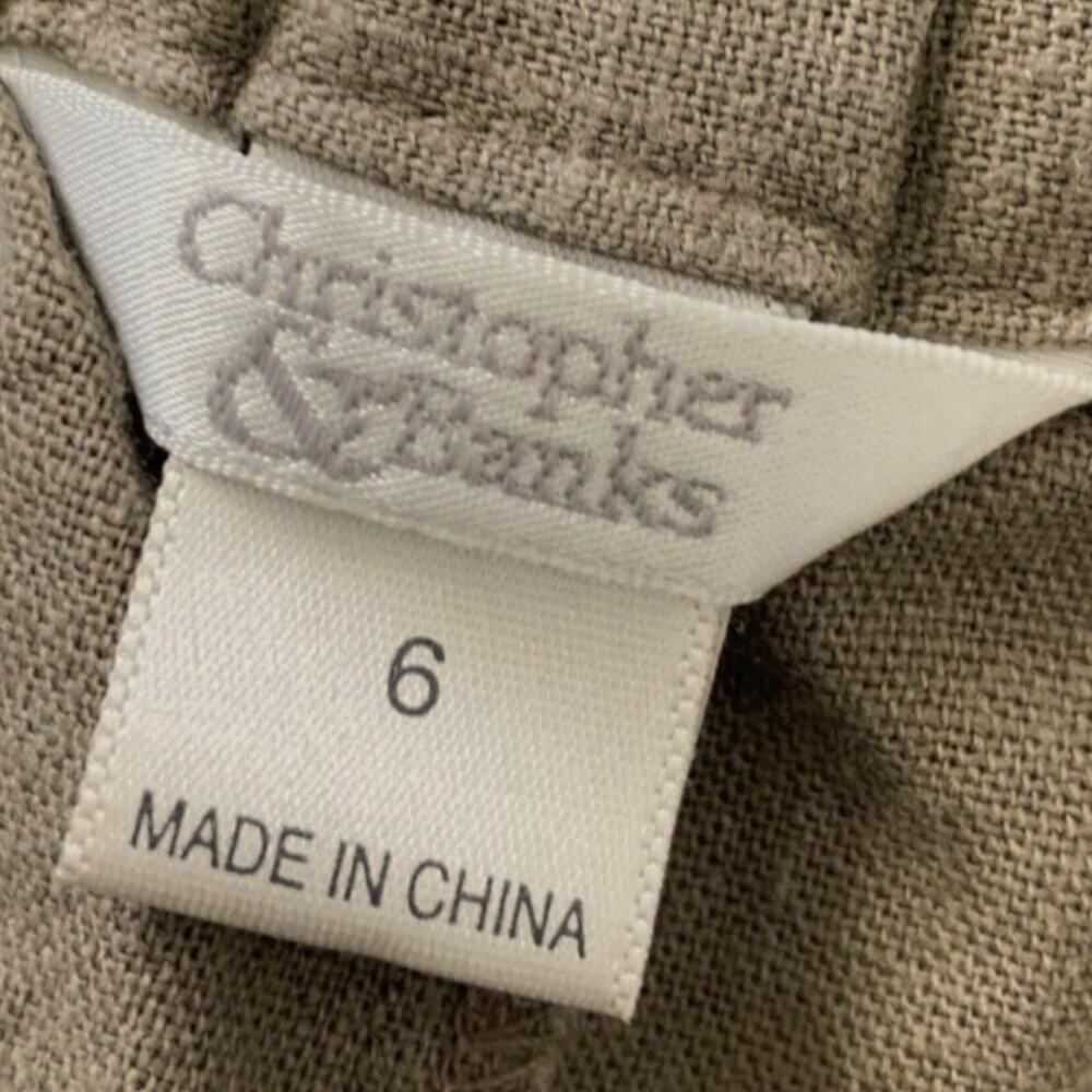 VTG Christopher & Banks Skirt Women's 6 Tan Linen Blend Lagenlook Midi Maxi 90s - Picture 3 of 11